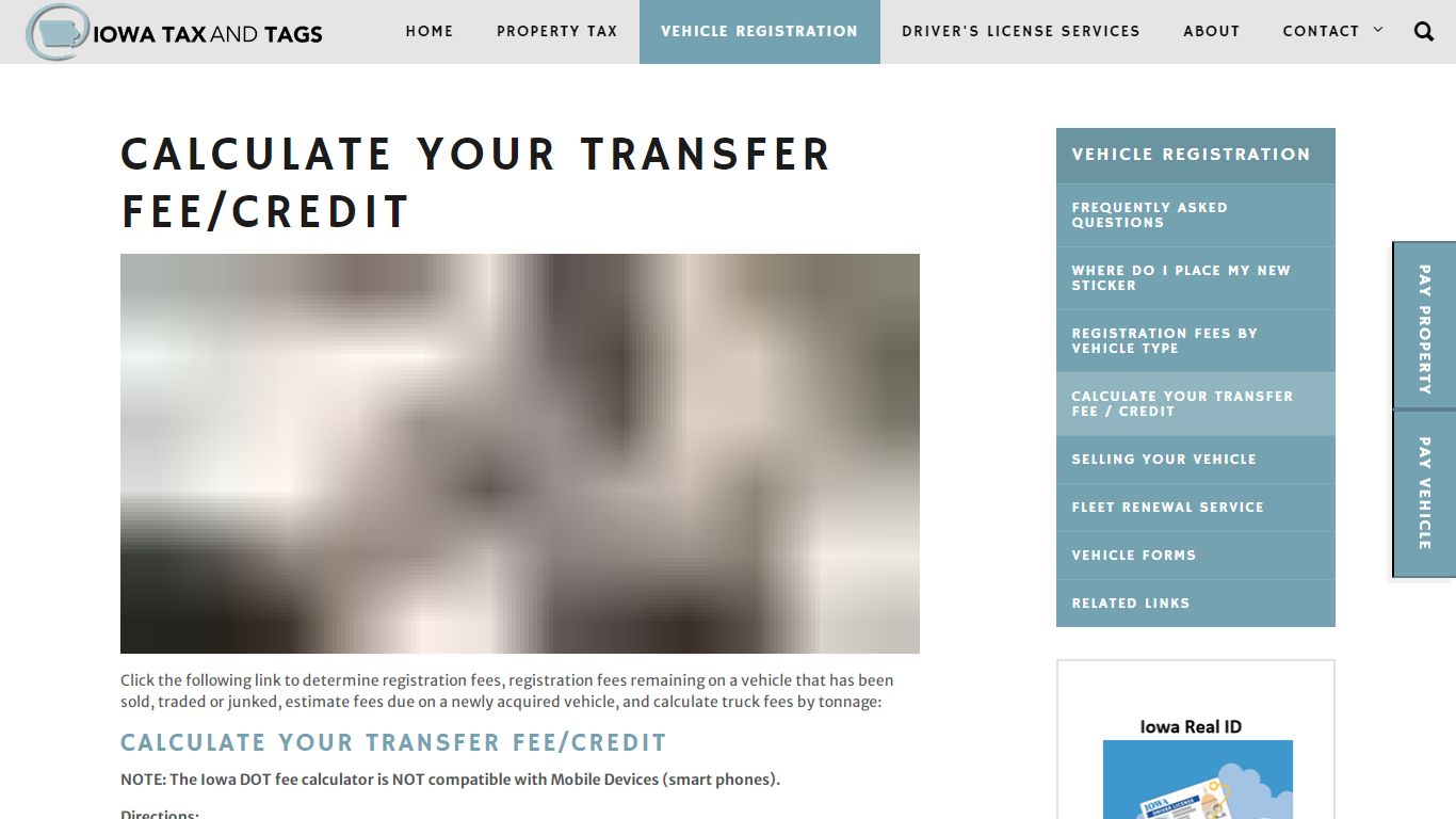 Calculate Your Transfer Fee / Credit | Iowa Tax And Tags